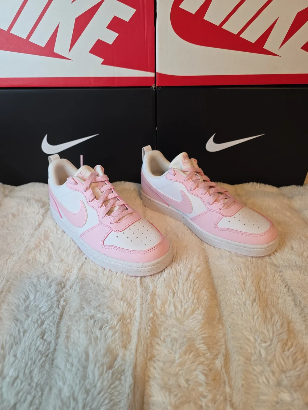 Nike Pink & White Low-Top Sneakers